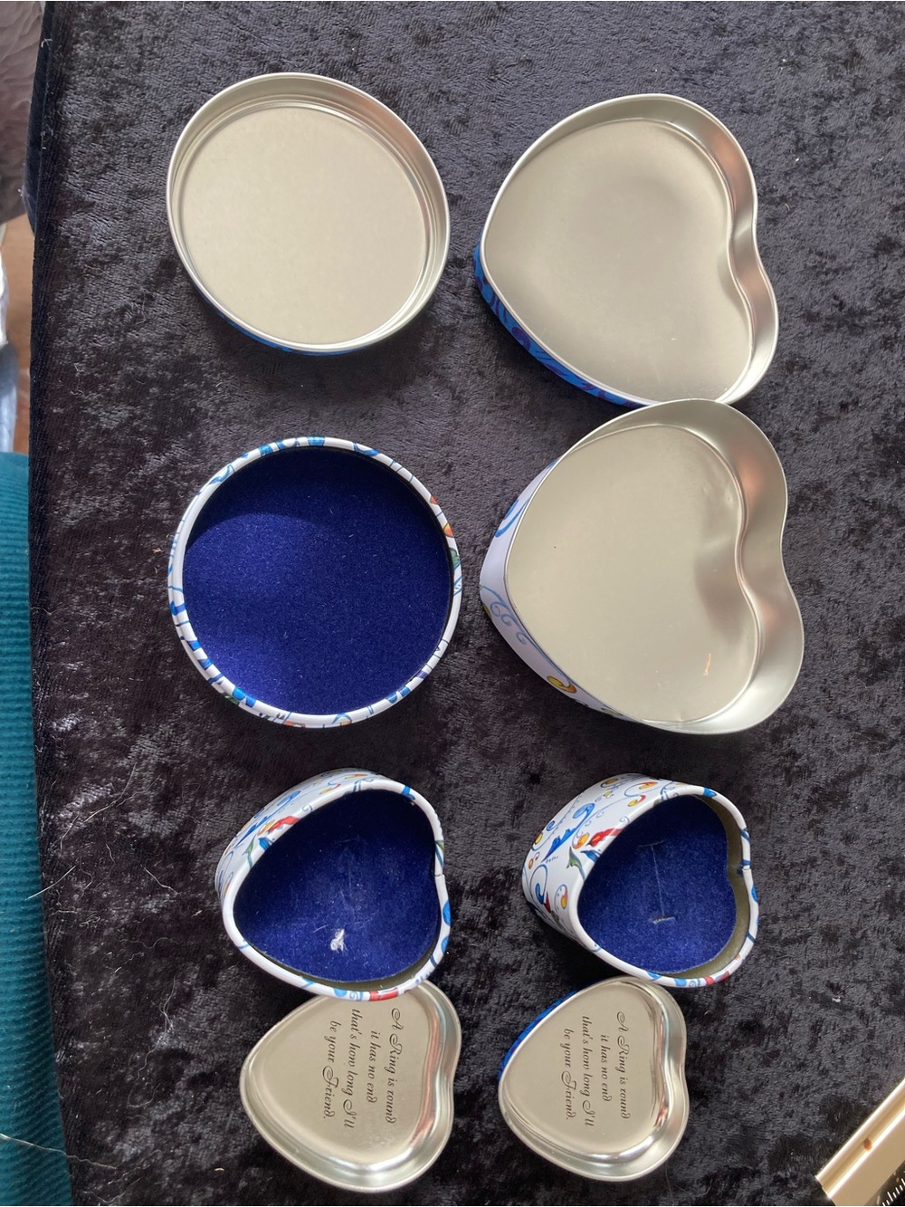 Brighton Blue, Gold & White Decorative Tin Set - Heart & Round - Picture 6 of 7
